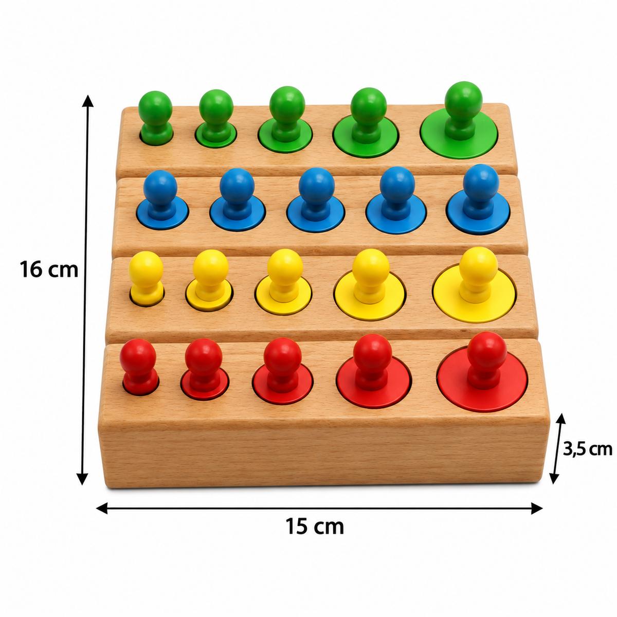 Montessori Holzspielzeug zum Lernen von Farben und Zahlen