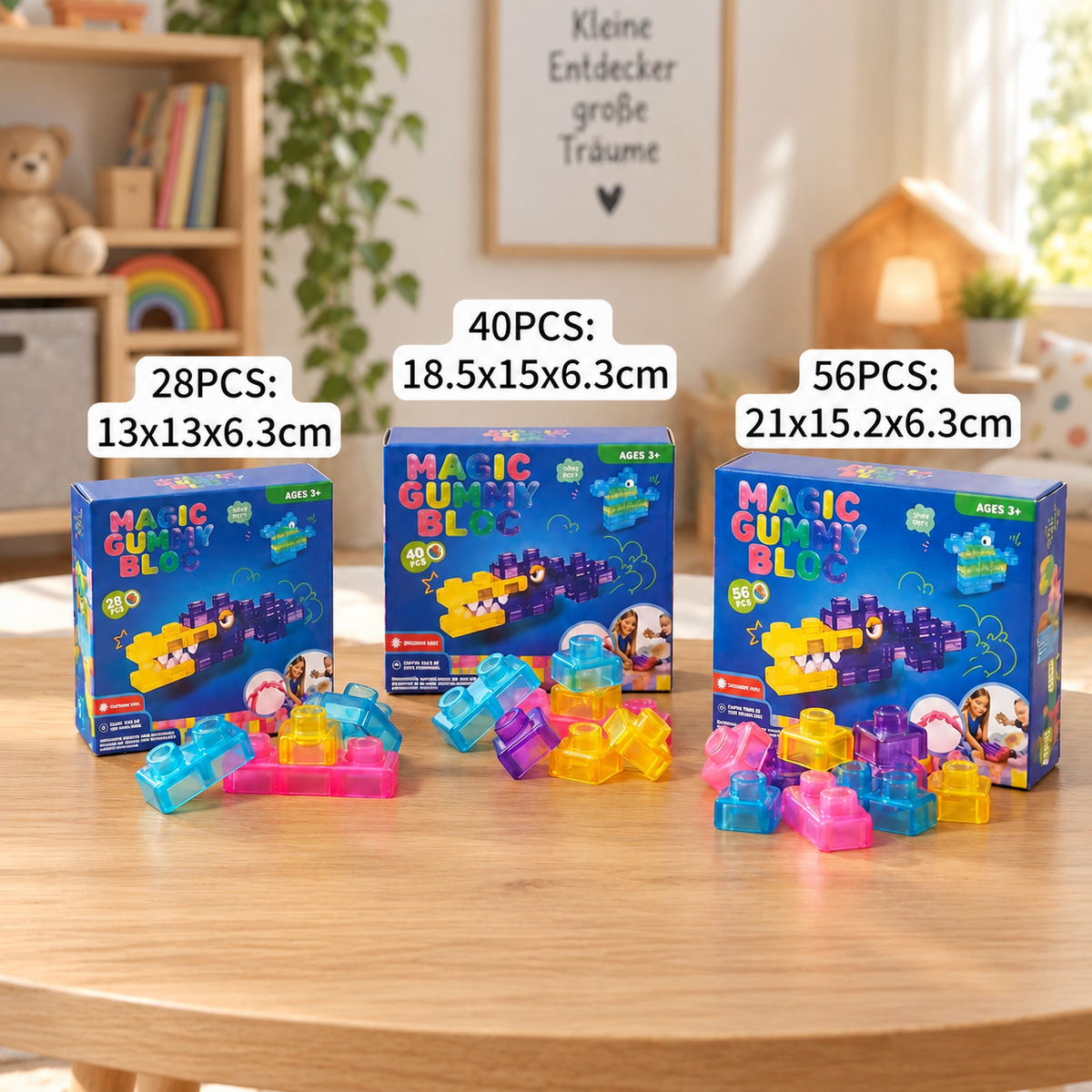 Zauberhafte Gummiblockchen, weiche Bausteine für Kinder