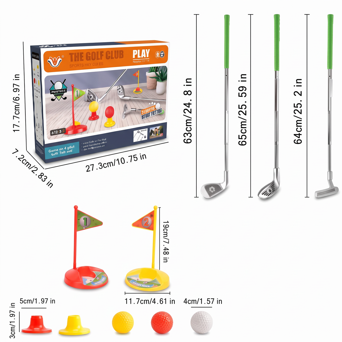 Kinder Golfspiel-Set mit Größenanpassbaren Schlägern - Perfekt für den Garten
