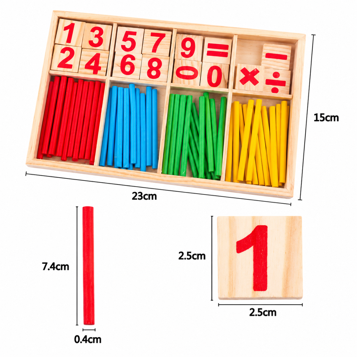 Montessori-Rechenstäbchen zum spielerischen Rechnenlernen