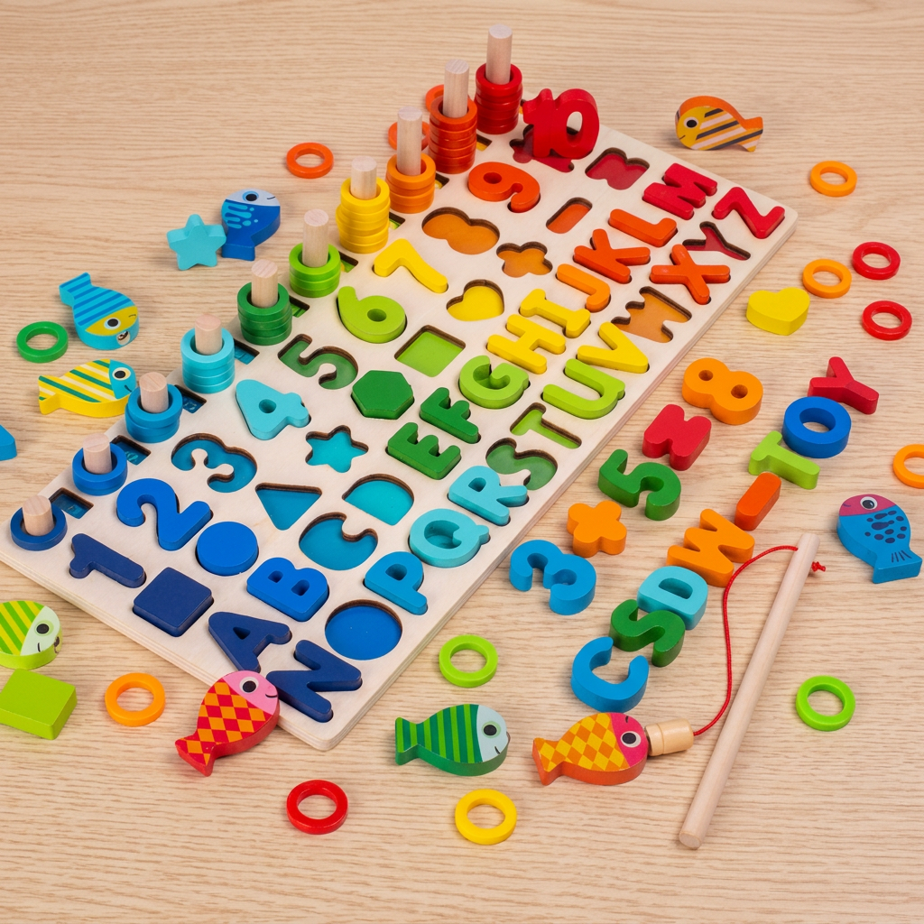WoodenEdu | Kognitives Lernspielzeug – Montessori Holztafel