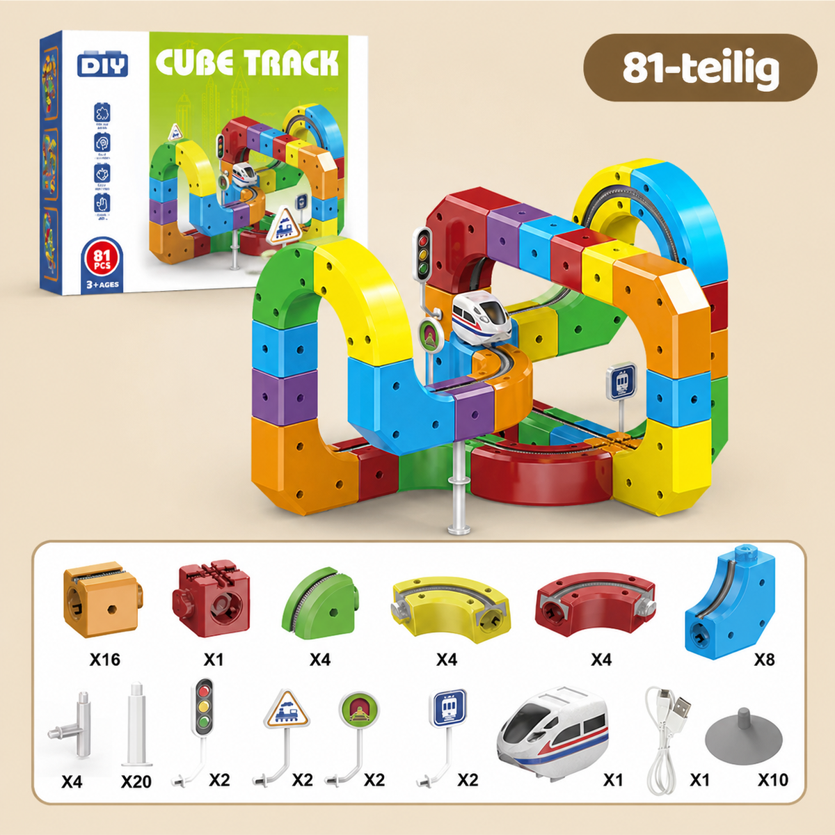 Magische Würfel Schienen Bahn Kinderspielzeug
