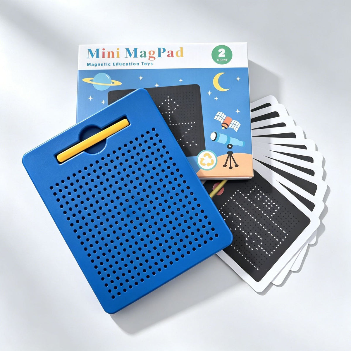 2-in-1 Magnetische Schreib- & Zeichentafel mit aufsteckbaren Formen für Kinder