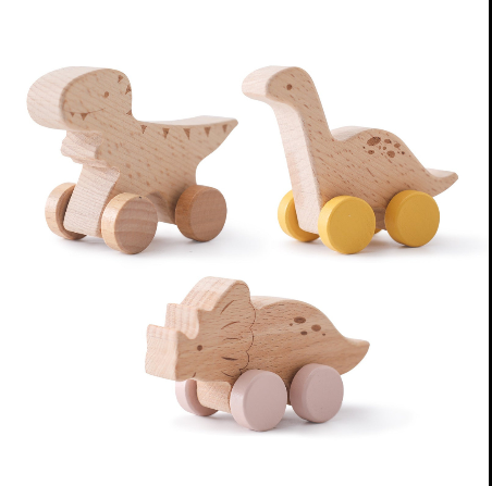 Montessori-Holzzug in Pastellfarben