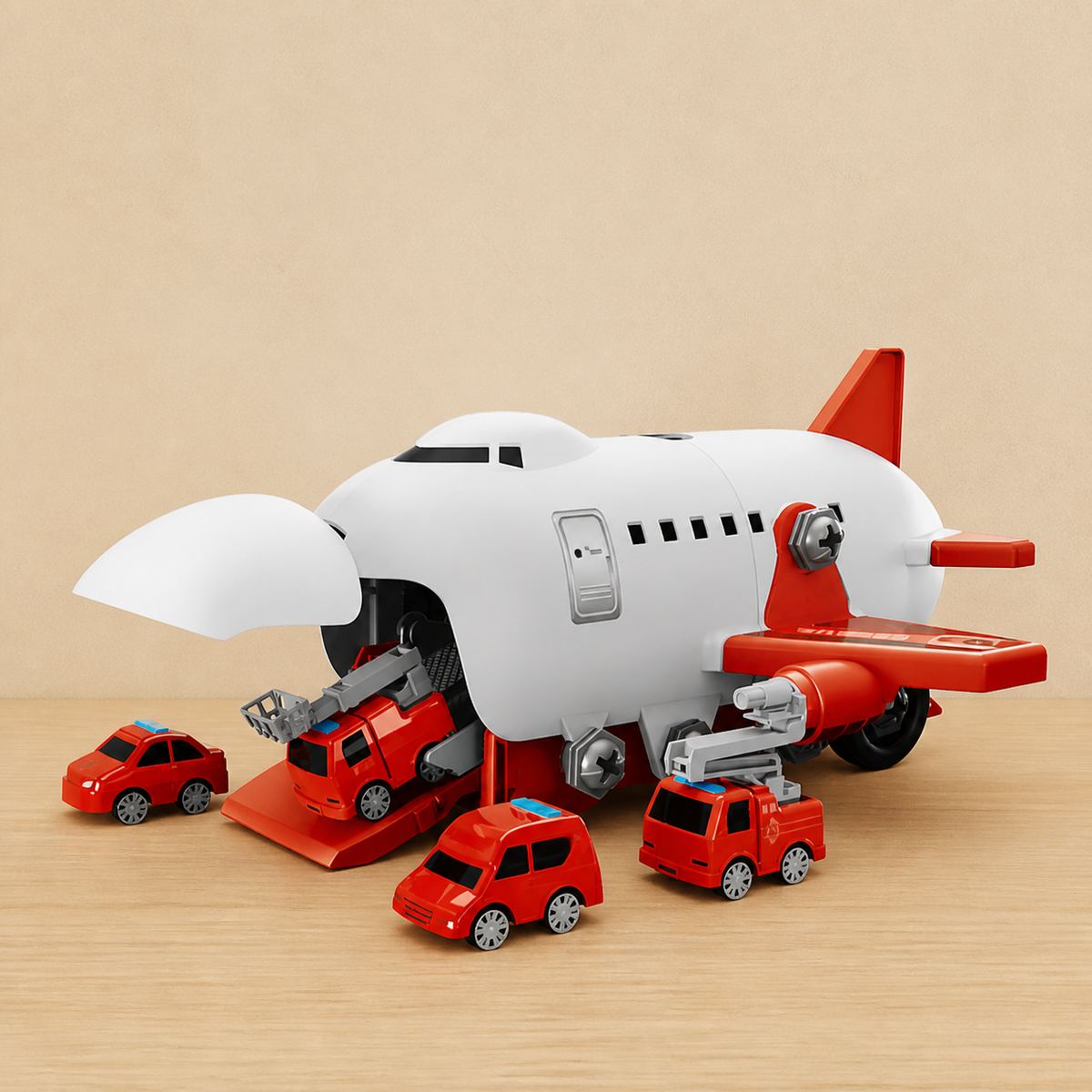 DIY-Spielset „Flugzeug-Transport-Lkw“ mit Baufahrzeugen