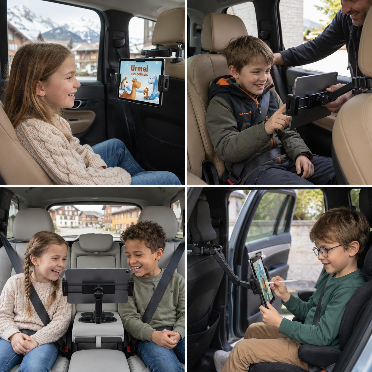 Um 360° drehbarer Tablet-Halter für die Kopfstütze im Auto – Halterung für Tablets auf dem Rücksitz