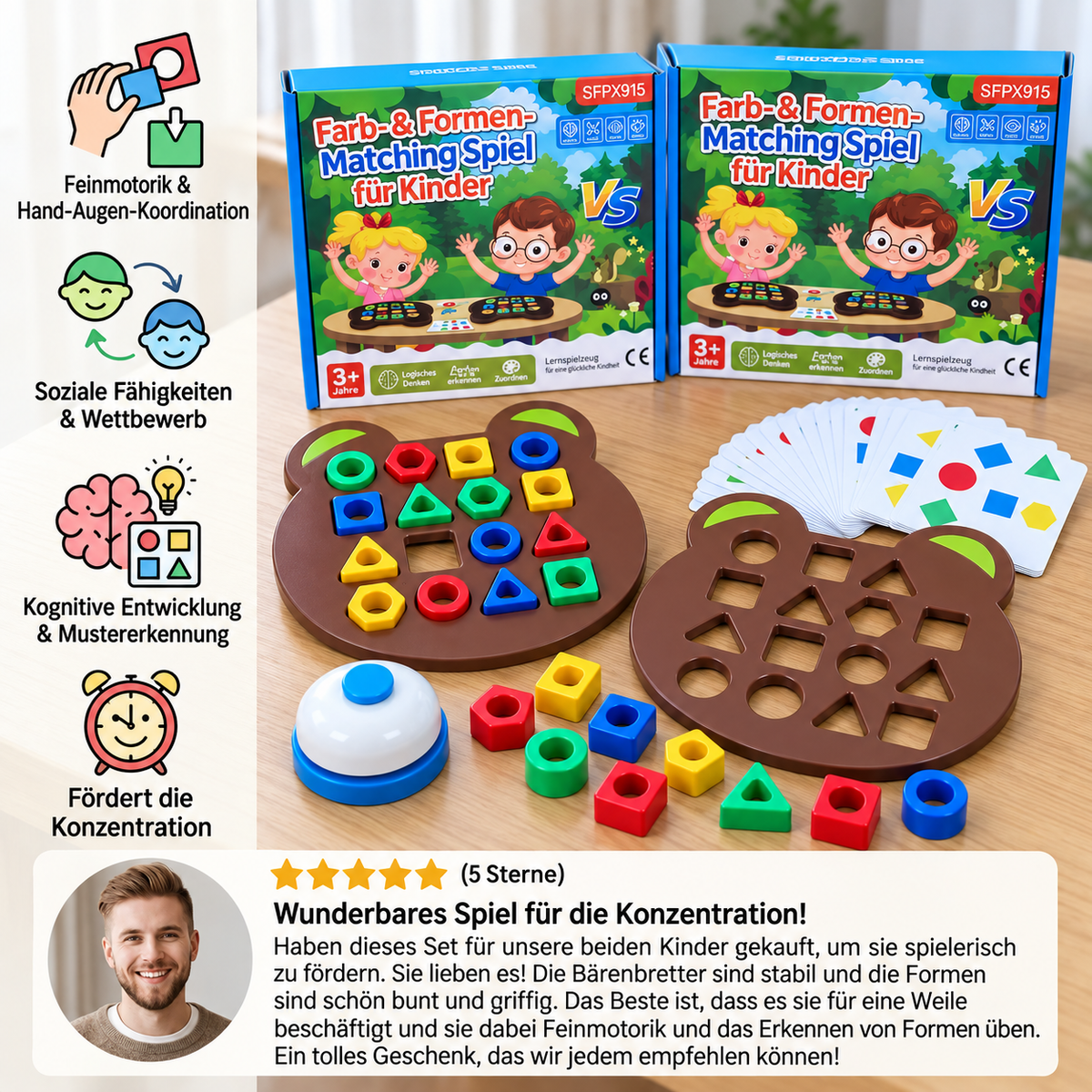 Farb- & Formen-Matching Spiel für Kinder – Interaktives Lernspielzeug