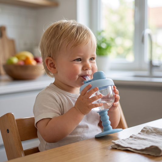 Auslaufsicherer Baby-Trinklernbecher mit Strohhalm
