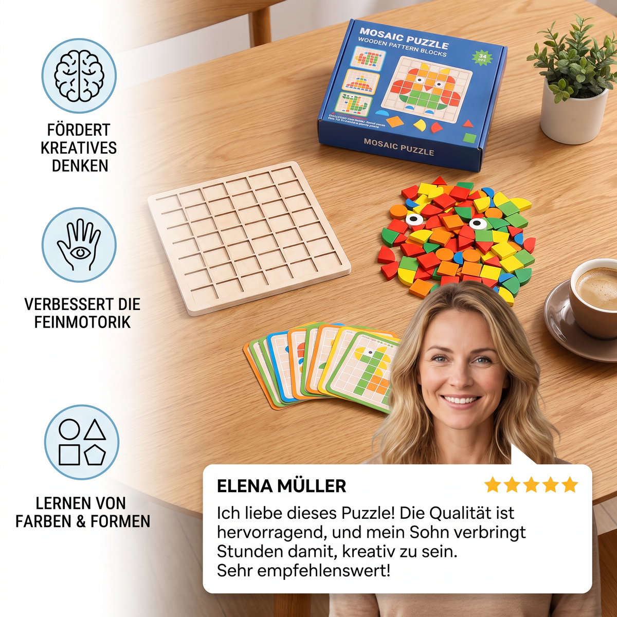 Montessori Mosaik Puzzle Farben und Formen Spiel