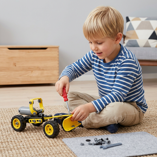 10-in-1 Kreatives elektrisches Baustellenfahrzeug-Bauset für Kinder