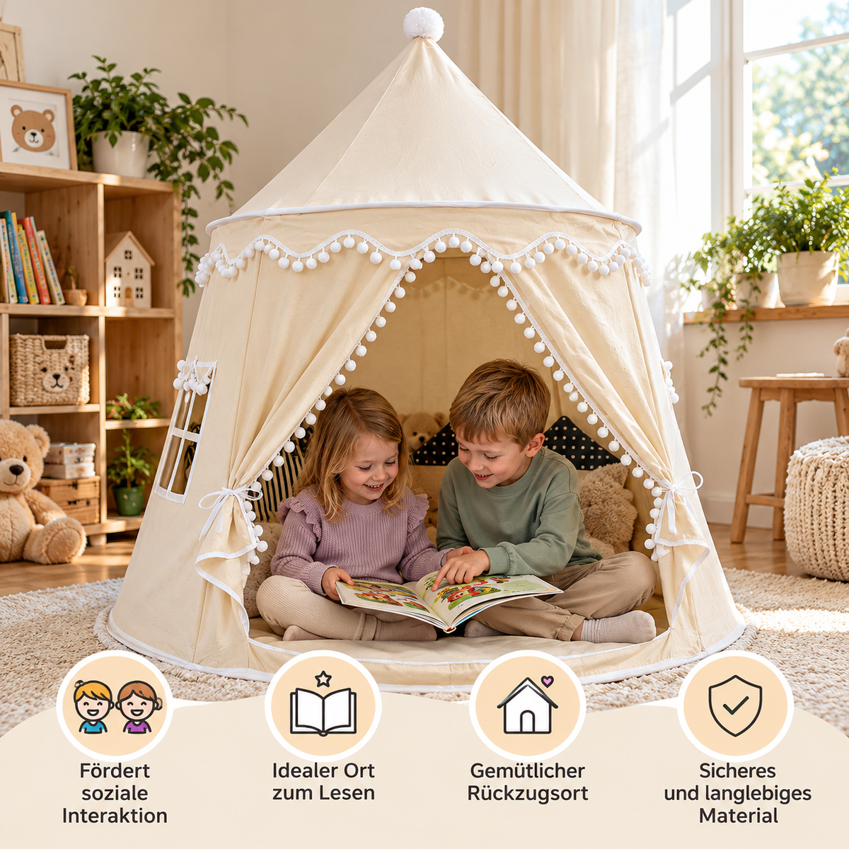 Gemütliches Spielzelt für Kinder – Kuscheliger Rückzugsort zum Lesen & Spielen