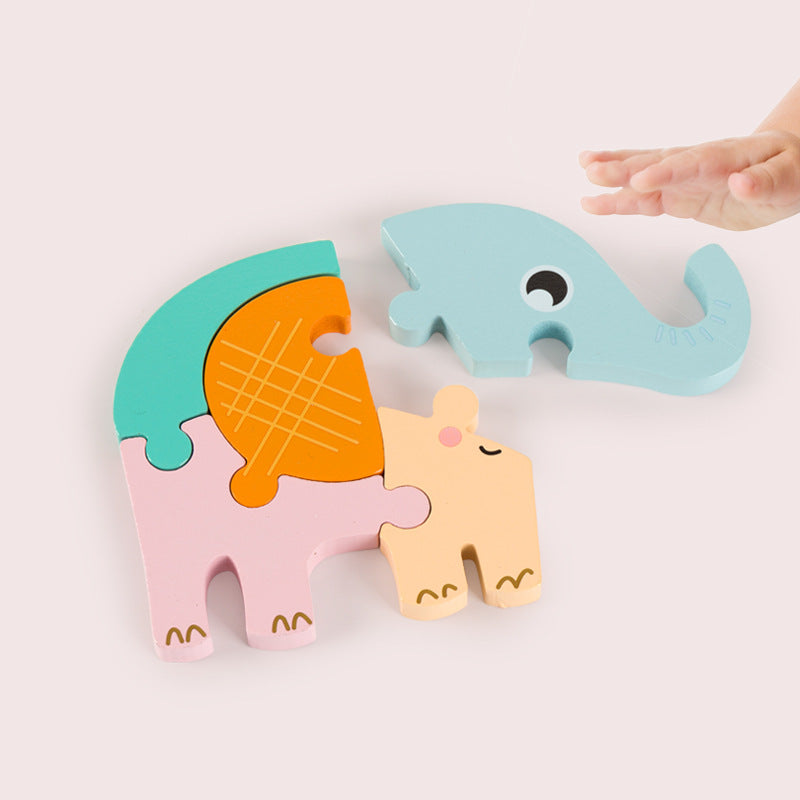 Kinderpuzzle mit Tieren und Fahrzeugen