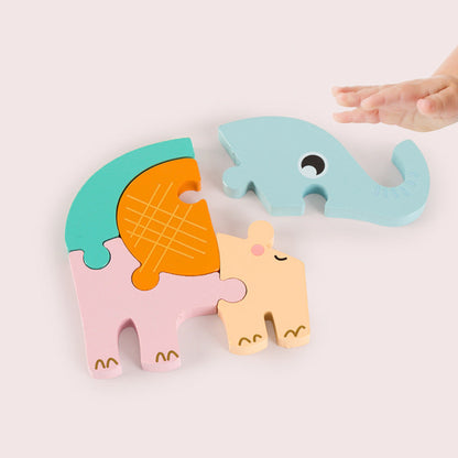 Kinderpuzzle mit Tieren und Fahrzeugen