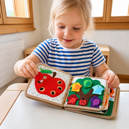 Montessori-Sensorik-Geschichtenbuch mit Giraffe