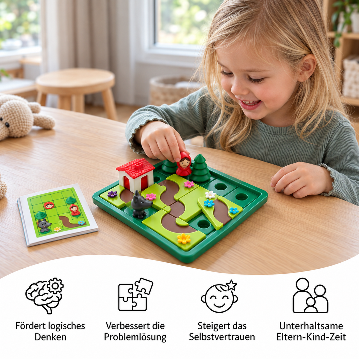 Montessori-Puzzle- und Geschicklichkeitsspiel „Rotkäppchen“