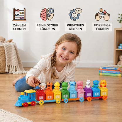 Pädagogisches Montessori-Zahlenspielzeug – Bauernhof-Zug