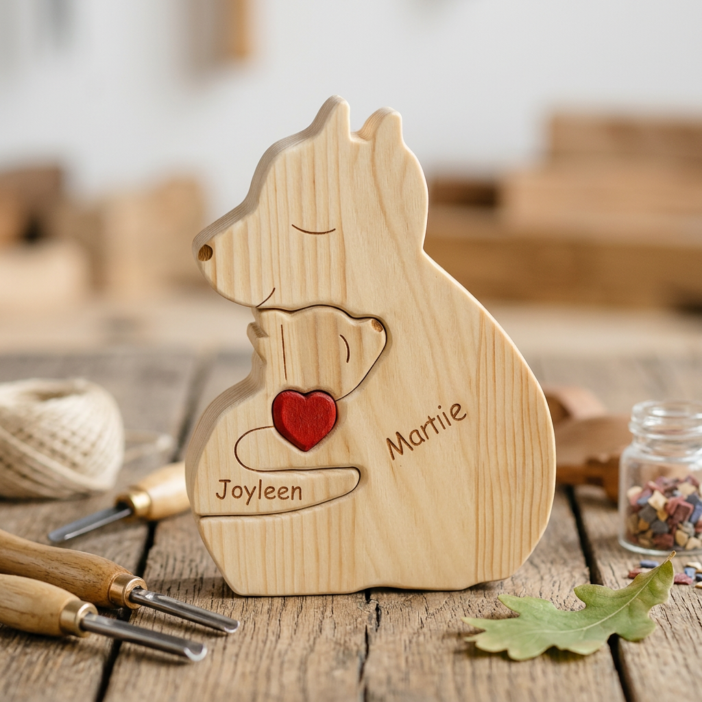 Handgefertigte personalisierte Bärenfamilie