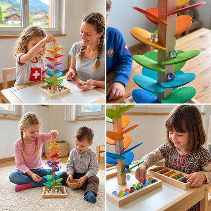 Montessori-Murmelbahn aus Holz