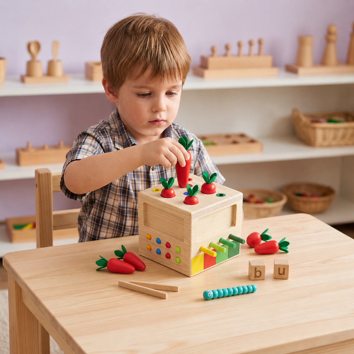 Montessori-Holzspielzeug zum Lernen und Fördern