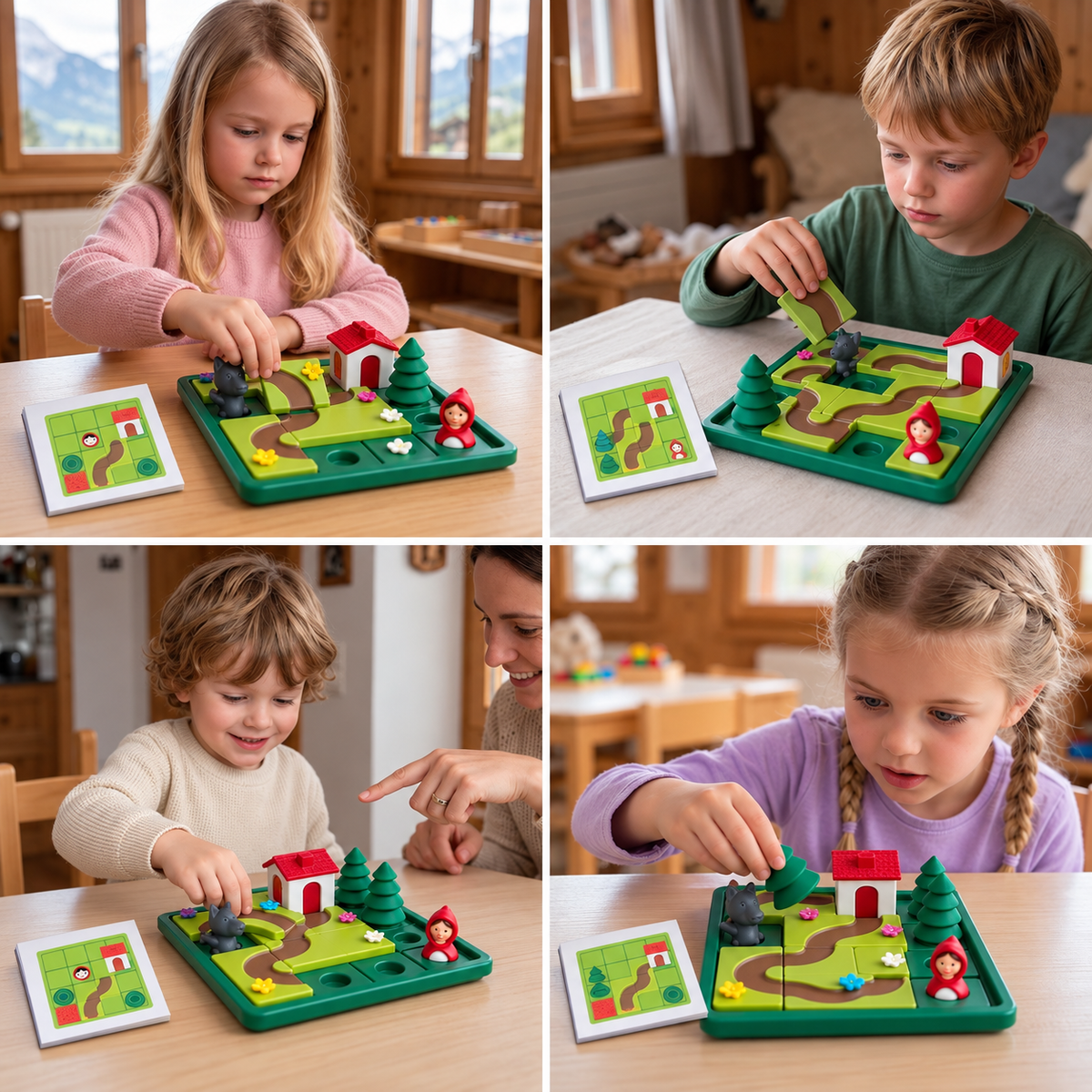 Montessori-Puzzle- und Geschicklichkeitsspiel „Rotkäppchen“