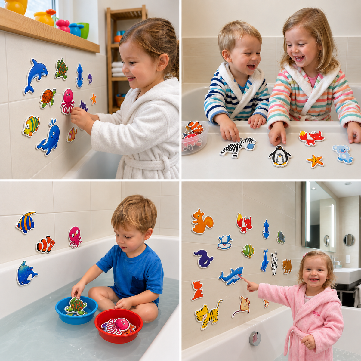 Klebrige Bade-Tierfiguren – Kinderspielzeug