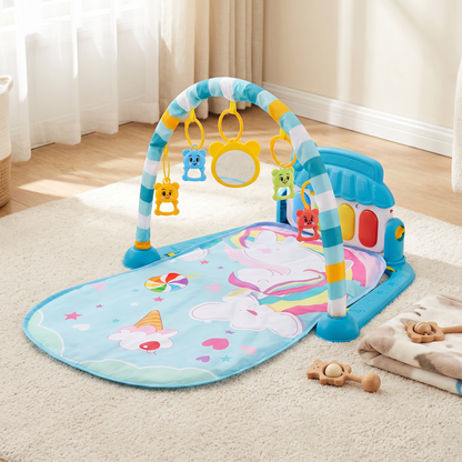Baby Musik-Spielbogen mit Piano – Interaktive Sensorik Krabbeldecke für 0-24 Monate