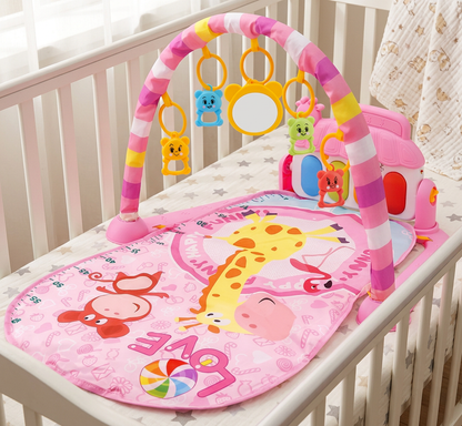 Baby Musik-Spielbogen mit Piano – Interaktive Sensorik Krabbeldecke für 0-24 Monate