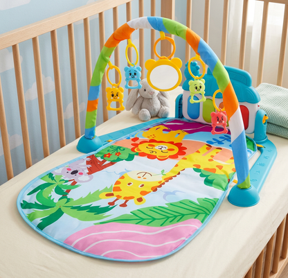 Baby Musik-Spielbogen mit Piano – Interaktive Sensorik Krabbeldecke für 0-24 Monate