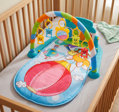 Baby Musik-Spielbogen mit Piano – Interaktive Sensorik Krabbeldecke für 0-24 Monate