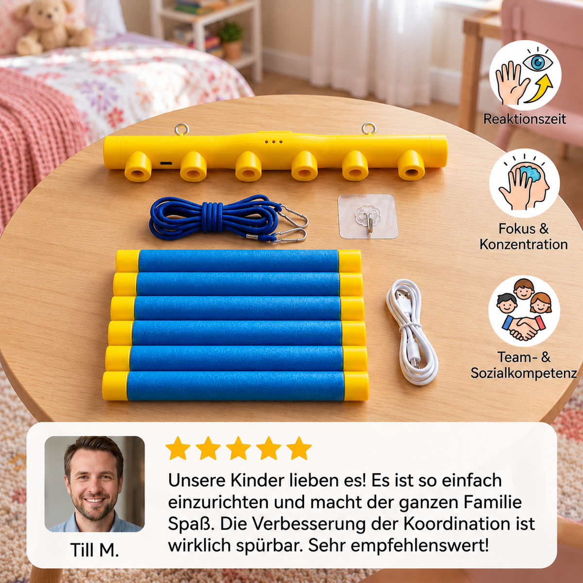 Fallende Stäbchen – Reaktionsspiel für Kinder