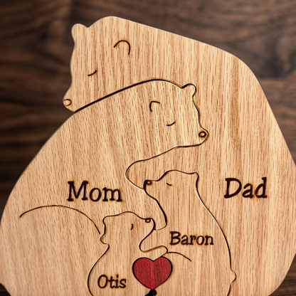 Handgefertigte personalisierte Bärenfamilie