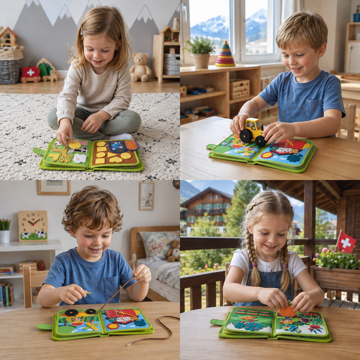 Sensorisches Montessori-Beschäftigungsbuch für kleine Entdecker