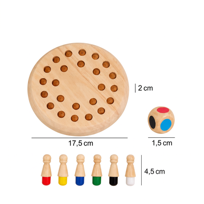 Pädagogisches Gedächtnisspiel aus Holz mit Schachfiguren
