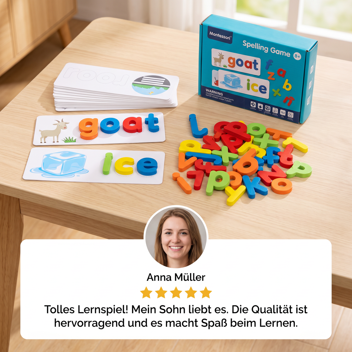 Montessori-Buchstabierspiel