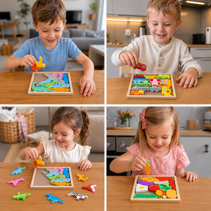WoodlandPuzzle – Wie passen die Formen in den Rahmen? – Formenpuzzle