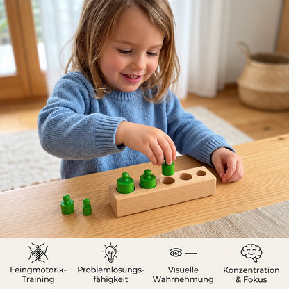 Montessori Holzspielzeug zum Lernen von Farben und Zahlen