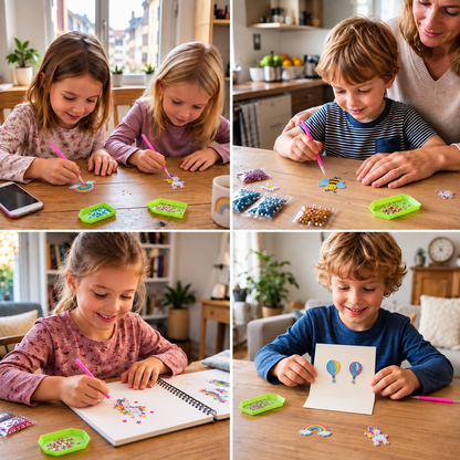 DIY-Cartoon-Diamantmalerei mit Aufklebern