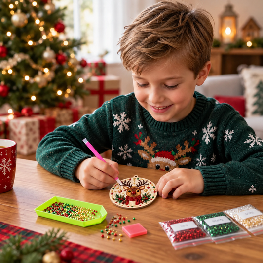 DIY-Weihnachts-Holzanhänger-Diamond-Painting-Set