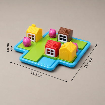 Montessori-Puzzle- und Geschicklichkeitsspiel „Die drei kleinen Schweinchen und der Wolf“