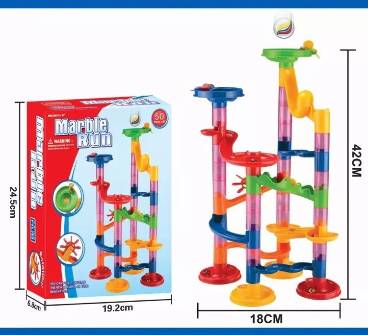 Bauklötze-Murmelbahn-Säulen-Spielset
