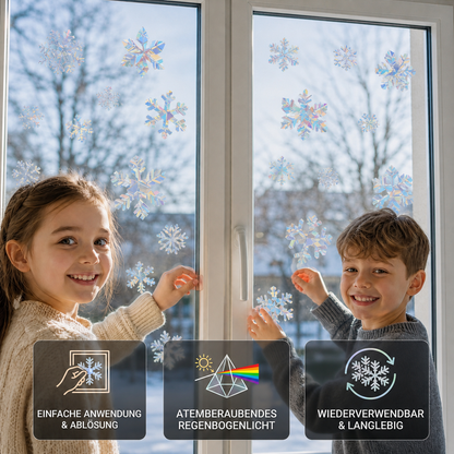 Wiederverwendbare Schneeflocken-Sonnenfänger-Fenstersticker