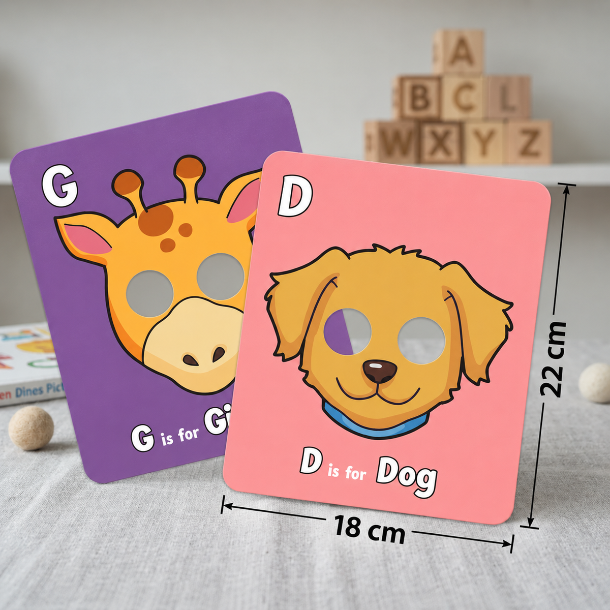 Lernkarten mit Alphabet und Tiermotiven