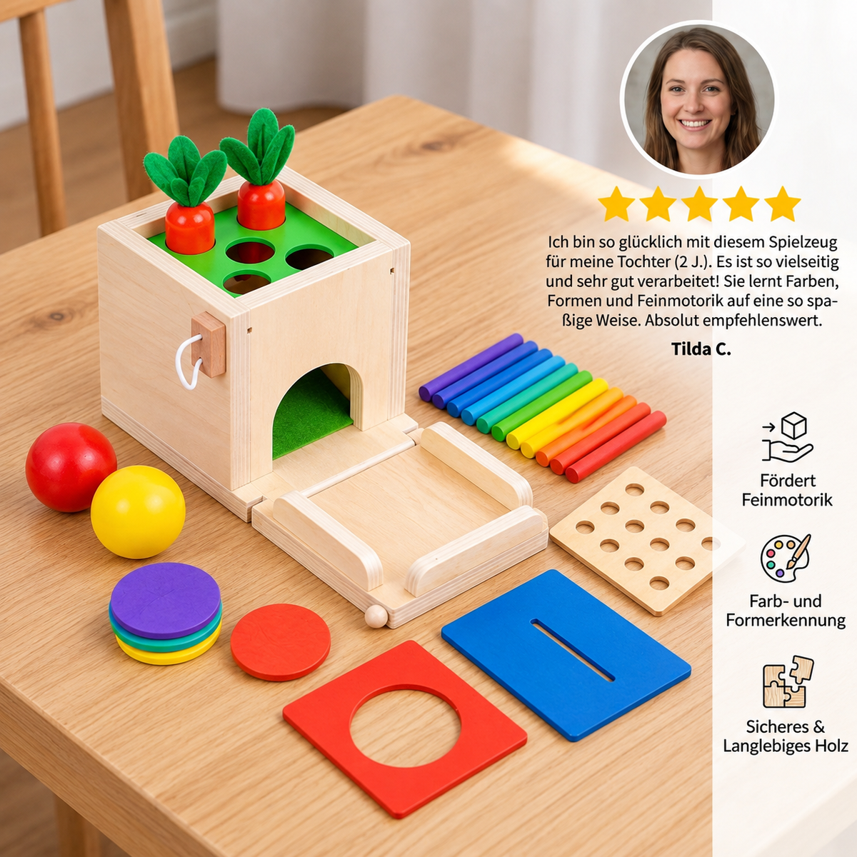 5-in-1 Montessori-Lernspielzeug-Set aus Holz