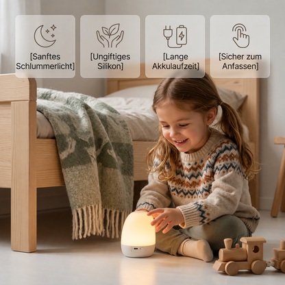 Eiförmiges Nachtlicht aus Silikon – mit Touch-Steuerung