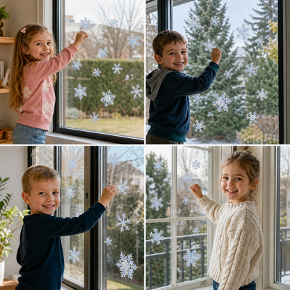 Wiederverwendbare Schneeflocken-Sonnenfänger-Fenstersticker