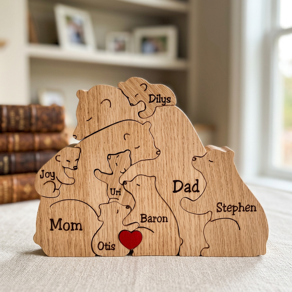 Handgefertigte personalisierte Bärenfamilie