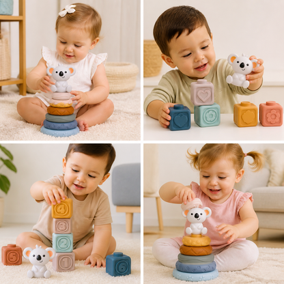 Sensorische Stapelbausteine für Babys