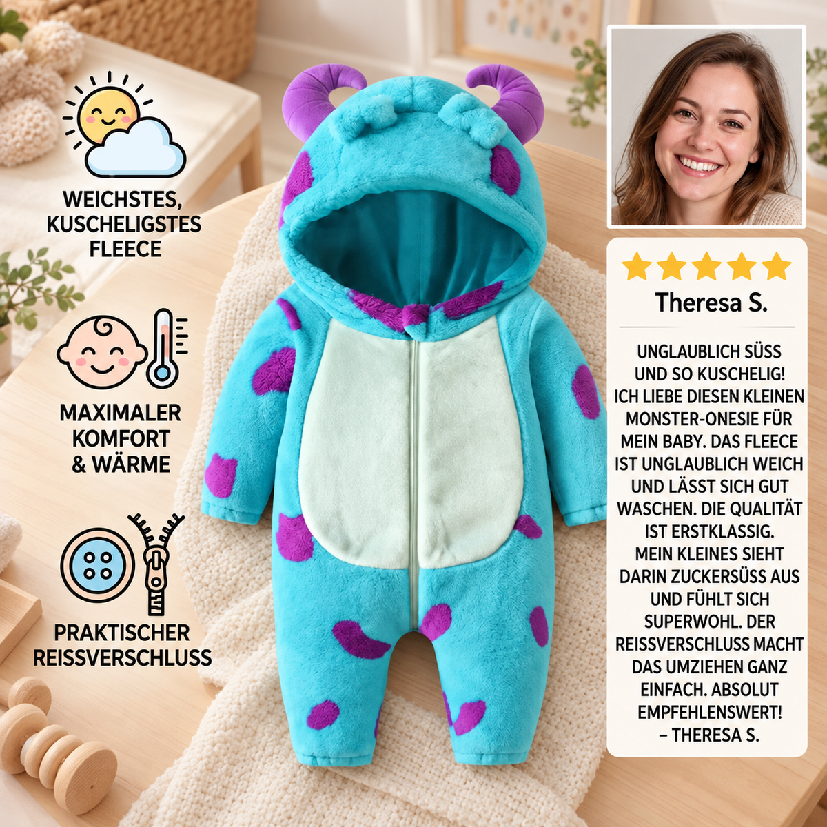 Kuscheliges flauschiges Kostüm für Babys & Kleinkinder