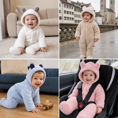 Weicher & kuscheliger Baby-Bären-Overall mit Kapuze