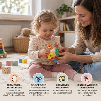 Montessori-Aktivitätswürfel für Kinder – Perfekt für unterwegs
